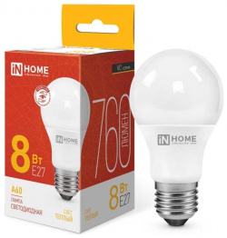 Светодиодная лампа IN HOME 4690612024004 LED A60 VC