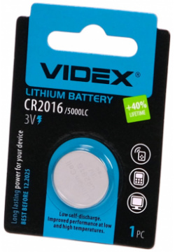 Литиевый элемент питания Videx  VID CR2016 1BL