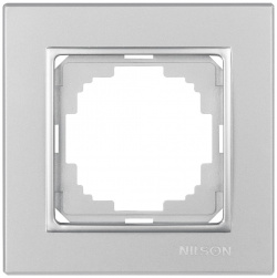 Одноместная рамка Nilson 25130091 Alegra metallic
