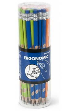 Заточенный трехгранный чернографитный карандаш SCHOOLFORMAT КЧ ERG HB ERGONOMIC
