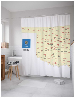 Шторка занавеска для ванной JOYARTY sc_7165 Карта Штат Оклахома
