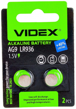 Щелочная алкалиновая батарейка Videx  VID AG09 2BC