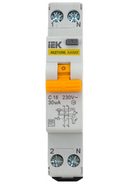 Автоматический выключатель дифференциального тока IEK ИЭК MVD12 1 016 C 030 АВДТ32МL