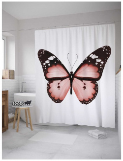 Шторка занавеска для ванной JOYARTY sc_35536 Симметрия в мире бабочек
