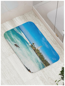 Противоскользящий коврик для ванной  сауны бассейна JOYARTY bath_16345 Лесной маяк