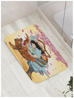 Противоскользящий коврик для ванной  сауны бассейна JOYARTY bath_18282 Сражение с тигром