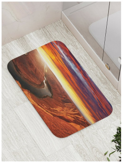 Противоскользящий коврик для ванной  сауны бассейна JOYARTY bath_15180 Водяной каньон на закате