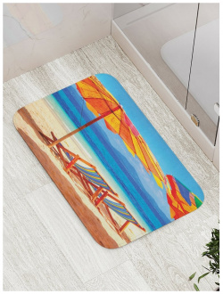 Противоскользящий коврик для ванной  сауны бассейна JOYARTY bath_15313 Загар в теплых краях