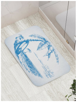 Противоскользящий коврик для ванной  сауны бассейна JOYARTY bath_15652 Серф в тени от пальмы