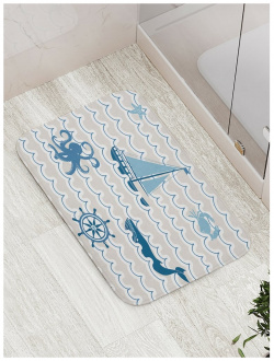 Противоскользящий коврик для ванной  сауны бассейна JOYARTY bath_16721 Сказка про море
