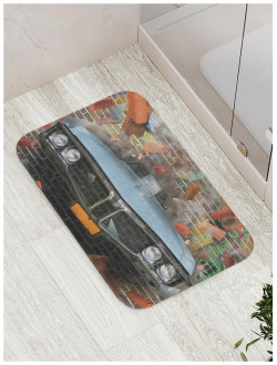 Противоскользящий коврик для ванной  сауны бассейна JOYARTY bath_18224 Граффити автомобиль