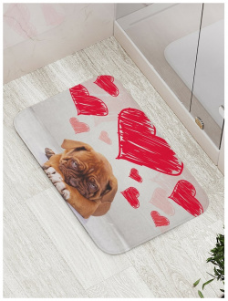 Противоскользящий коврик для ванной  сауны бассейна JOYARTY bath_91957 Влюбленный Валентин