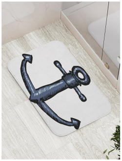 Противоскользящий коврик для ванной  сауны бассейна JOYARTY bath_15951 Нарисованный якорь