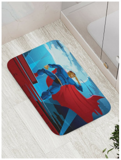 Противоскользящий коврик для ванной  сауны бассейна JOYARTY bath_23742 Супермен в прожекторах