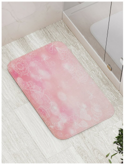 Противоскользящий коврик для ванной  сауны бассейна JOYARTY bath_35496 Контур цветения дудл