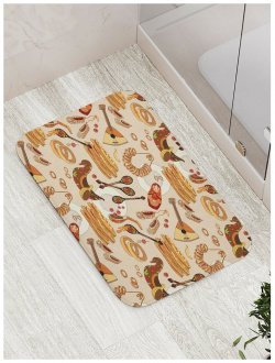 Противоскользящий коврик для ванной  сауны бассейна JOYARTY bath_378850 Скоро Масленица