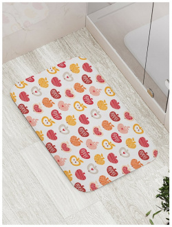 Противоскользящий коврик для ванной  сауны бассейна JOYARTY bath_52708 Яблочные сердца