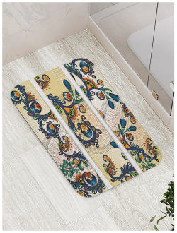 Противоскользящий коврик для ванной  сауны бассейна JOYARTY bath_16923 Узорчатые цветы