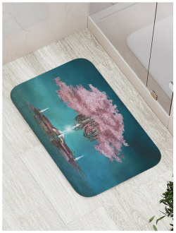 Противоскользящий коврик для ванной  сауны бассейна JOYARTY bath_18192 Дерево путешествий