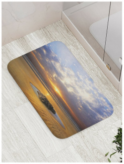 Противоскользящий коврик для ванной  сауны бассейна JOYARTY bath_15025 Одинокий камень на пляже