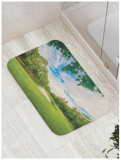 Противоскользящий коврик для ванной  сауны бассейна JOYARTY bath_15176 Растительные берега в лесу