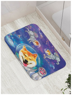 Противоскользящий коврик для ванной  сауны бассейна JOYARTY bath_49602 Собаки в космосе