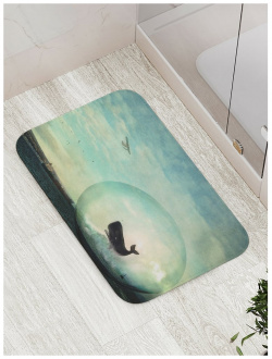 Противоскользящий коврик для ванной  сауны бассейна JOYARTY bath_23169 Кит в прозрачном шаре
