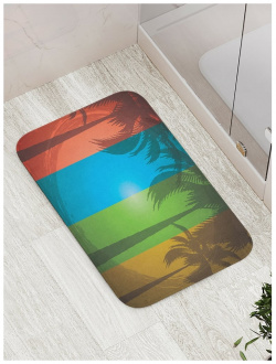 Противоскользящий коврик для ванной  сауны бассейна JOYARTY bath_17706 Креатив с пляжем