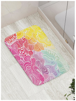 Противоскользящий коврик для ванной  сауны бассейна JOYARTY bath_32370 Кружевные волны