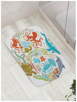 Противоскользящий коврик для ванной  сауны бассейна JOYARTY bath_29447 Подводный шар