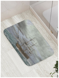 Противоскользящий коврик для ванной  сауны бассейна JOYARTY bath_28499 Корабль в шторме