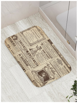 Противоскользящий коврик для ванной  сауны бассейна JOYARTY bath_29971 Газета в стиле Винтаж