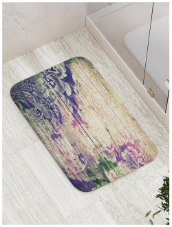 Противоскользящий коврик для ванной  сауны бассейна JOYARTY bath_3530 Цветочный дым