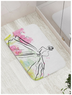 Противоскользящий коврик для ванной  сауны бассейна JOYARTY bath_21038 Платье и пятна красок