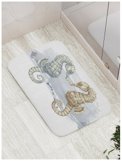 Противоскользящий коврик для ванной  сауны бассейна JOYARTY bath_20921 Зеркальный морской конек