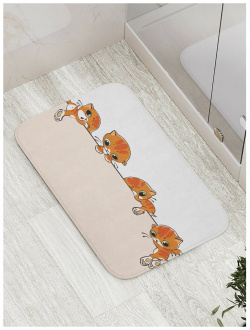 Противоскользящий коврик для ванной  сауны бассейна JOYARTY bath_15570 Приключения котиков