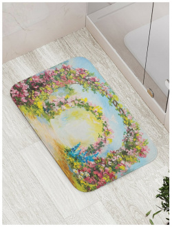 Противоскользящий коврик для ванной  сауны бассейна JOYARTY bath_15109 Цветочная двойная арка
