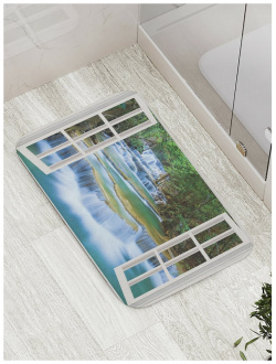Противоскользящий коврик для ванной  сауны бассейна JOYARTY bath_8000 Водопадное окно