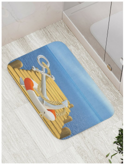 Противоскользящий коврик для ванной  сауны бассейна JOYARTY bath_7085 Якорь на пирсе