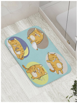 Противоскользящий коврик для ванной  сауны бассейна JOYARTY bath_9649 Сонный котик