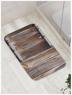Противоскользящий коврик для ванной  сауны бассейна JOYARTY bath_9801 Старая дверь на кованых завесах