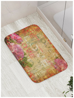 Противоскользящий коврик для ванной  сауны бассейна JOYARTY bath_14770 Цветочная композиция