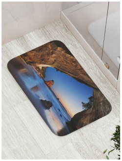 Противоскользящий коврик для ванной  сауны бассейна JOYARTY bath_14730 Скальный берег