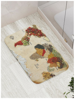 Противоскользящий коврик для ванной  сауны бассейна JOYARTY bath_13752 Креативная картография