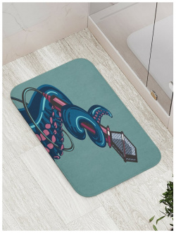 Противоскользящий коврик для ванной  сауны бассейна JOYARTY bath_15073 Караоке осьминога
