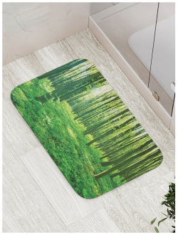 Противоскользящий коврик для ванной  сауны бассейна JOYARTY bath_9345 Зеленый лес