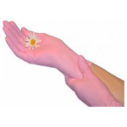 Нитриловые перчатки EcoLat 3435/XS Pink