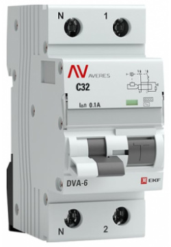 Дифференциальный автомат EKF rcbo6 1pn 32C 100 ac av DVA 6 AVERES