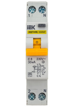 Автоматический выключатель дифференциального тока IEK ИЭК MVD12 1 006 C 030 АВДТ32МL KARAT
