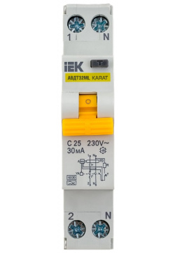Автоматический выключатель дифференциального тока IEK ИЭК MVD12 1 025 C 030 A АВДТ32ML KARAT
